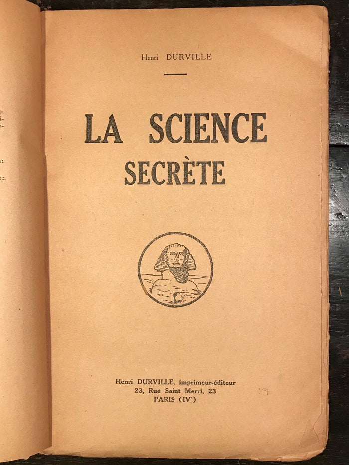 LA SCIENCE SECRETE - Henri Durville - 1st Ed, 1923 - OCCULT, SECRET SOCIETIES