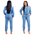 Lace-up Jeans Women's Slim Casual Jumpsuit