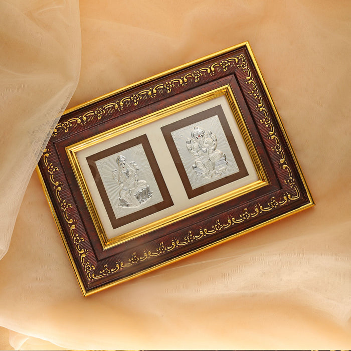Laxmi and Ganpati Silver Frame