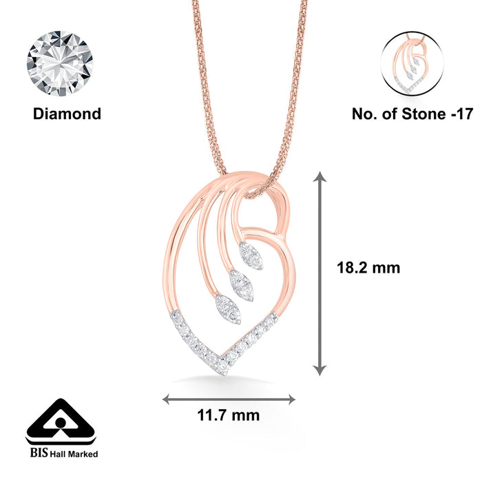Leafy Wave Classic Pendant Diamond Jewellery