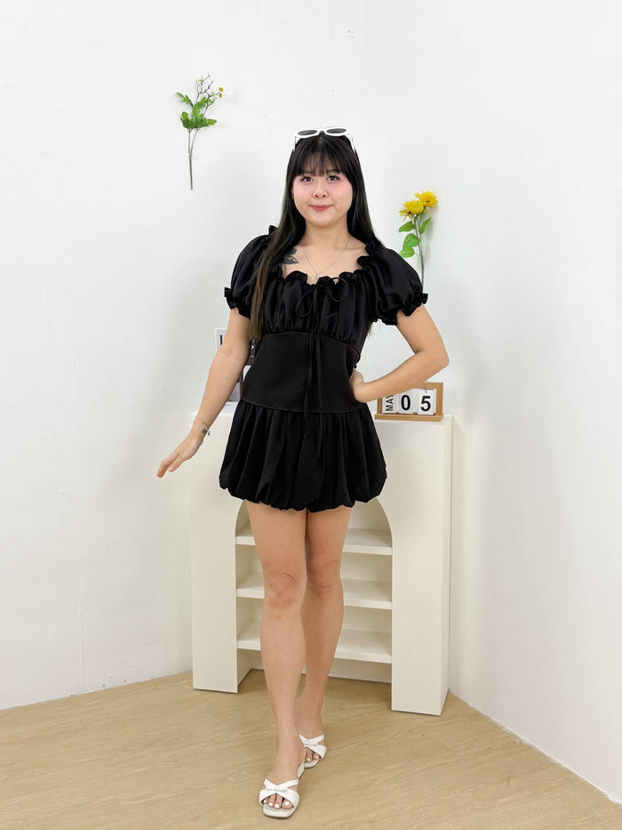 Lorelei Puffy Ribbon Top (Black)