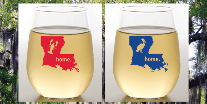 LOUISIANA COLLECTION - Home State - Stemless Shatterproof Wine Glasses (2 Pack)