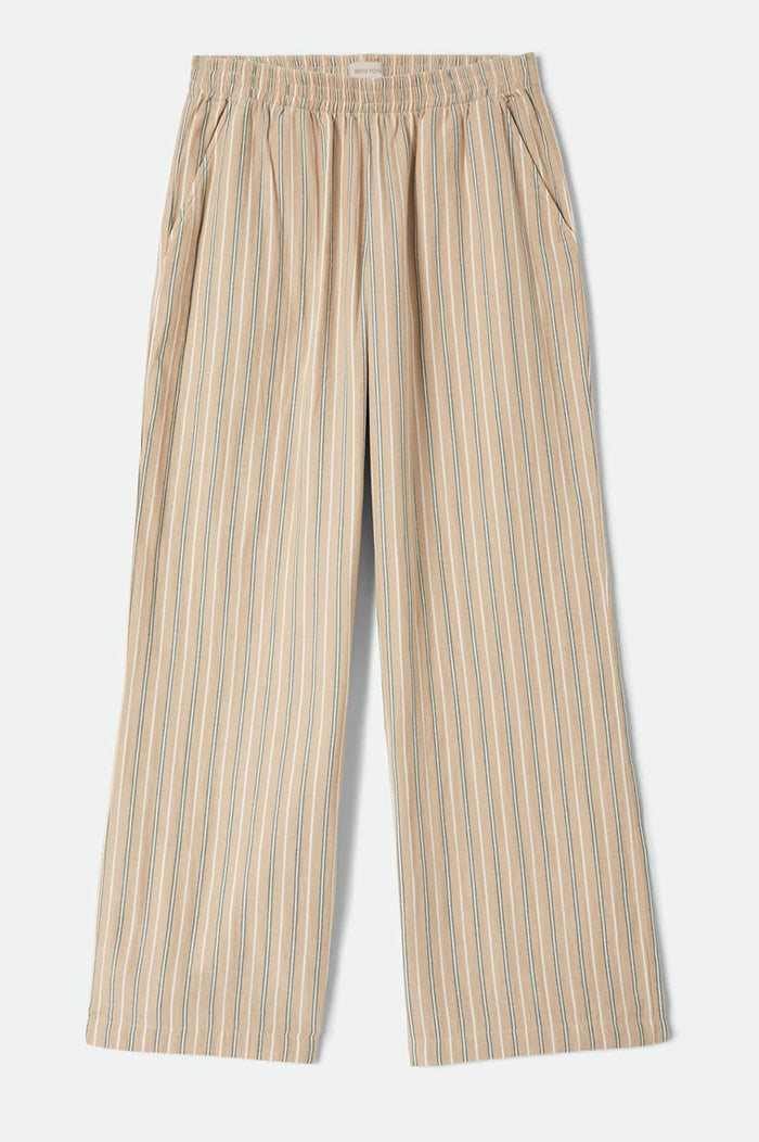 Women's Lounge Pant in the color Sand Stripe - Front Product Laydown Image
