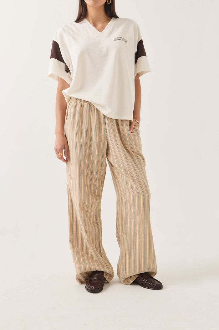 Women's Lounge Pant in the color Sand Stripe - Women's Front Fit Image