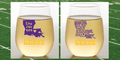 LSU STATES Stemless Shatterproof Wine Glasses (2 Pack)