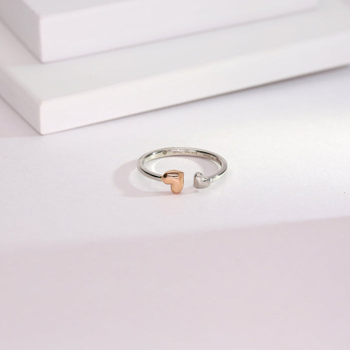 Lustre Heart Platinum Ladies Ring