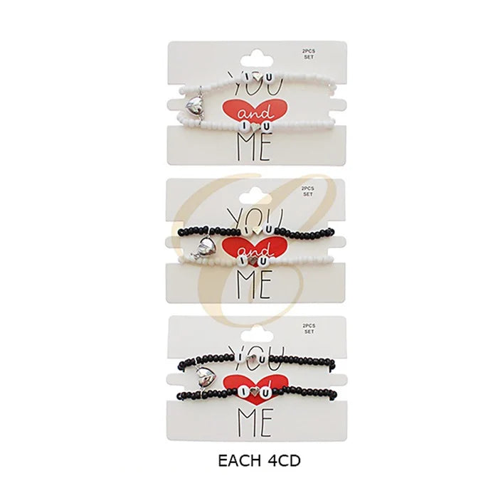 Magnetic Heart "You and Me" Couple Bracelets