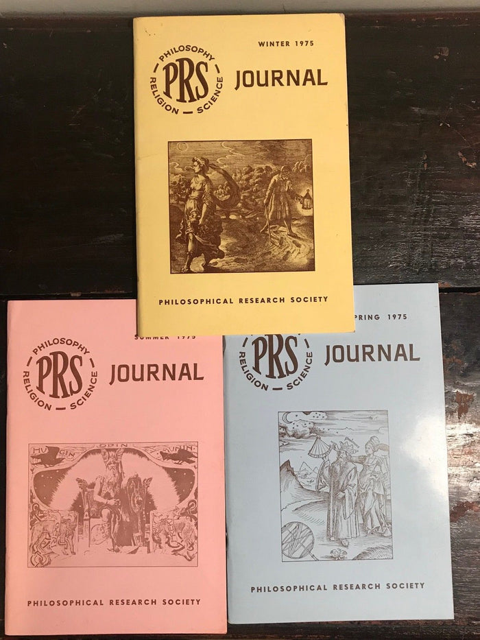 MANLY P. HALL, PHILOSOPHICAL RESEARCH SOCIETY JOURNAL - 3 (of 4) Issues, 1975