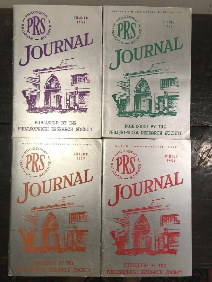 MANLY P. HALL, PHILOSOPHICAL RESEARCH SOCIETY JOURNAL - Full Year, 4 Issues 1959