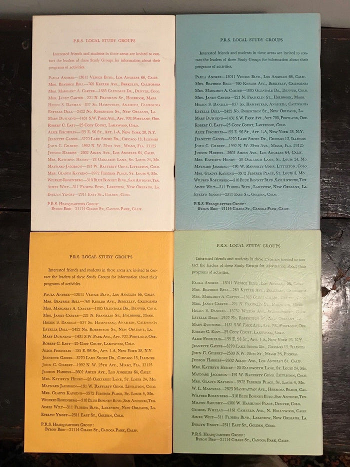 MANLY P. HALL, PHILOSOPHICAL RESEARCH SOCIETY JOURNAL - Full Year, 4 Issues 1964
