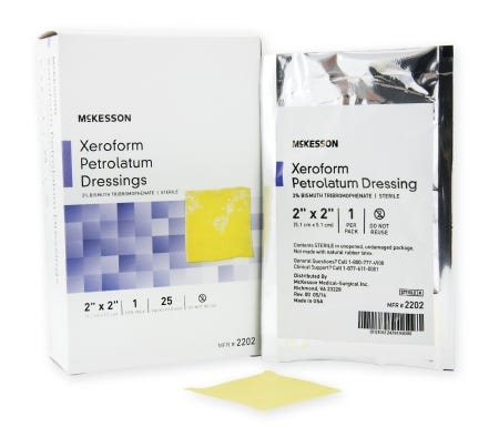 McKesson 2202 Xeroform Petrolatum Dressing, Box of 25