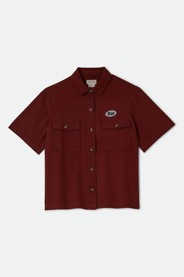 Women's Mechanics Women's Shirt in the color Dark Brick - Front Product Laydown Image