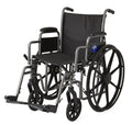 Medline K1 Basic 18" Wheelchair, Removable Desk Length Arms, Swing-Away Footrests