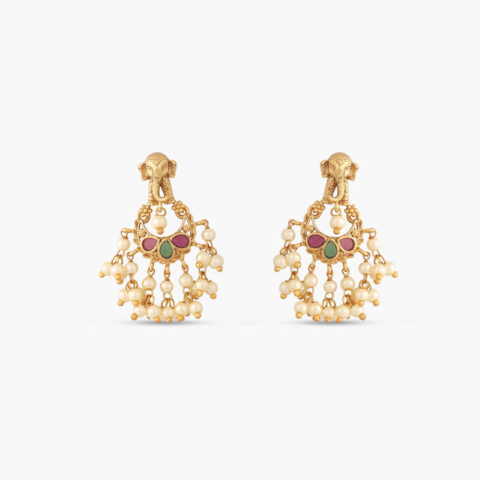 Meghna Antique Chandbali Earrings