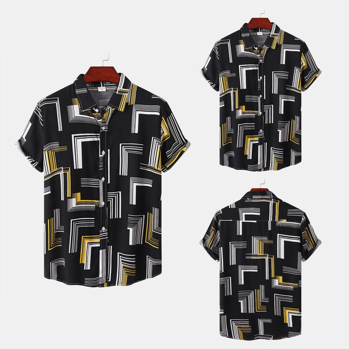 Men's Casual Short Sleeve Floral Shirt