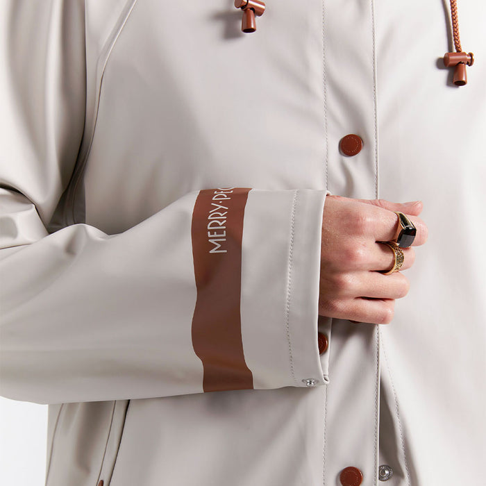 Merry People X Karen Walker Rain Jacket // Ecru & Chestnut [Retired]