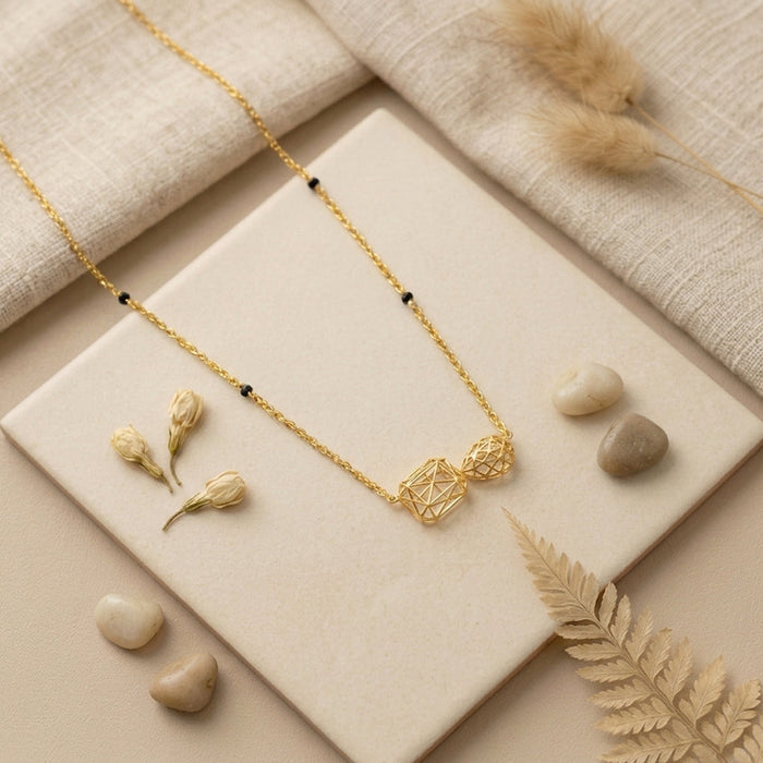 Mesh Geometry 9kt Diamond Mangalsutra