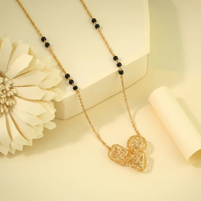 Mesh Geometry 9Kt Gold Mangalsutra