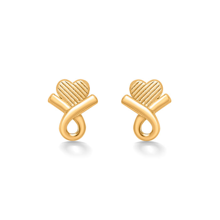 Mini Heart Yellow Gold Kids Earring