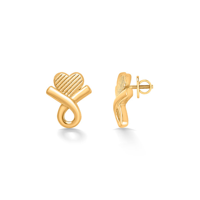 Mini Heart Yellow Gold Kids Earring