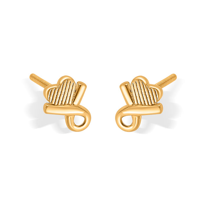 Mini Heart Yellow Gold Kids Earring