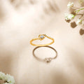 Minimal Simplicity Yellow Gold & Diamond Ring for Women