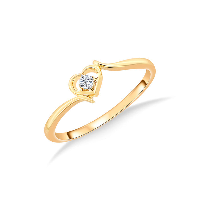 Minimal Simplicity Yellow Gold & Diamond Ring for Women