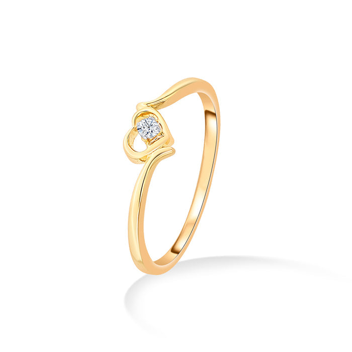 Minimal Simplicity Yellow Gold & Diamond Ring for Women