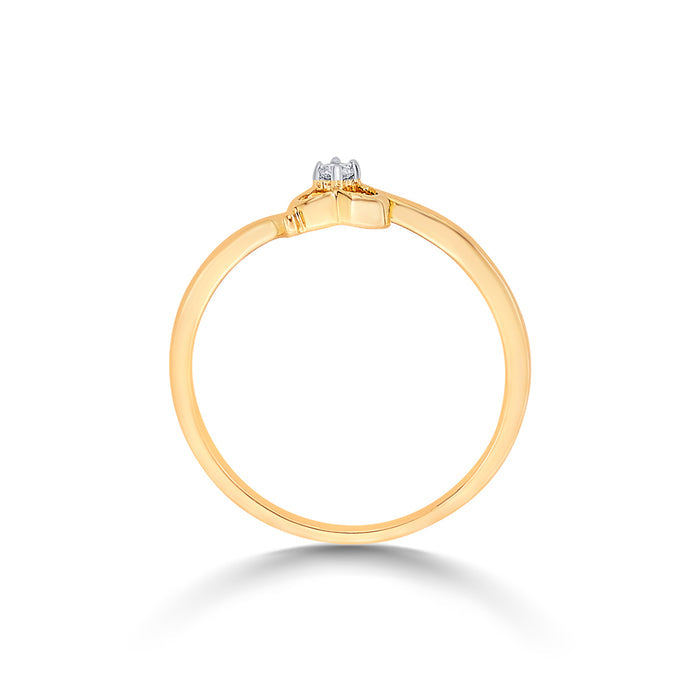 Minimal Simplicity Yellow Gold & Diamond Ring for Women