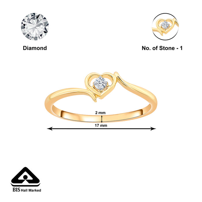 Minimal Simplicity Yellow Gold & Diamond Ring for Women