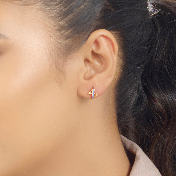 Minimal Stripes Stud Gold Earring