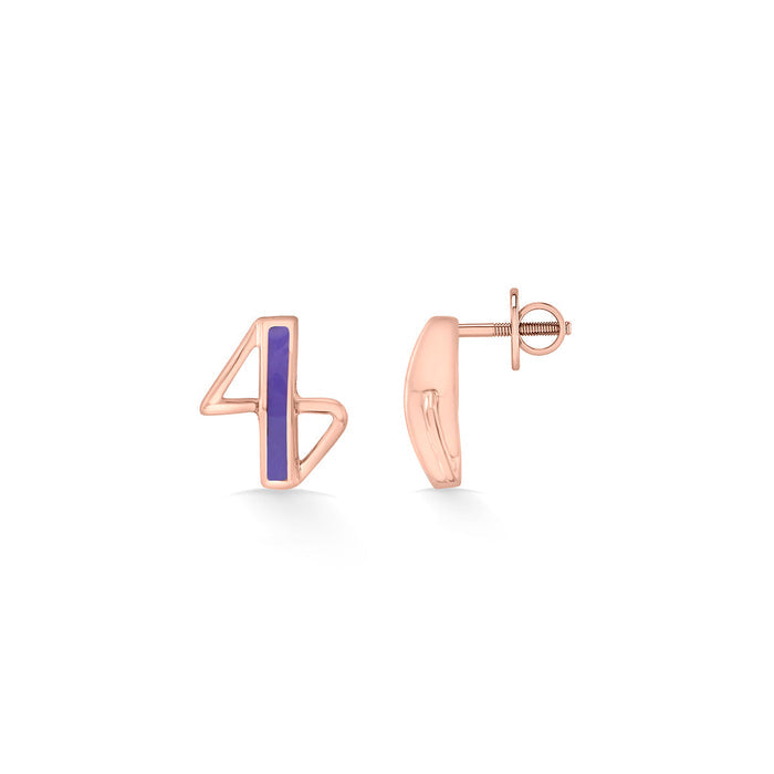 Minimal Stripes Stud Gold Earring