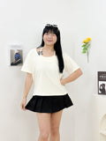 Mira Faux Two Piece Top (Cream)