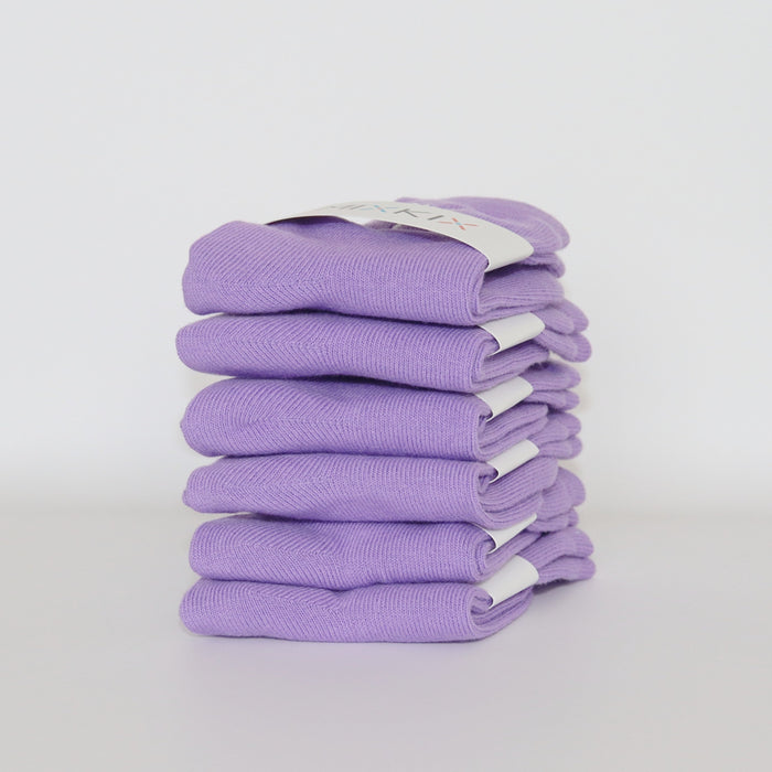 Purple solid coloured 100% cotton socks for kids.