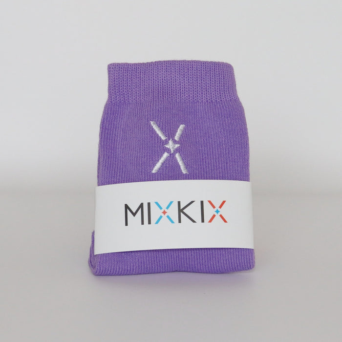Purple solid coloured 100% cotton socks for kids and toddlers.