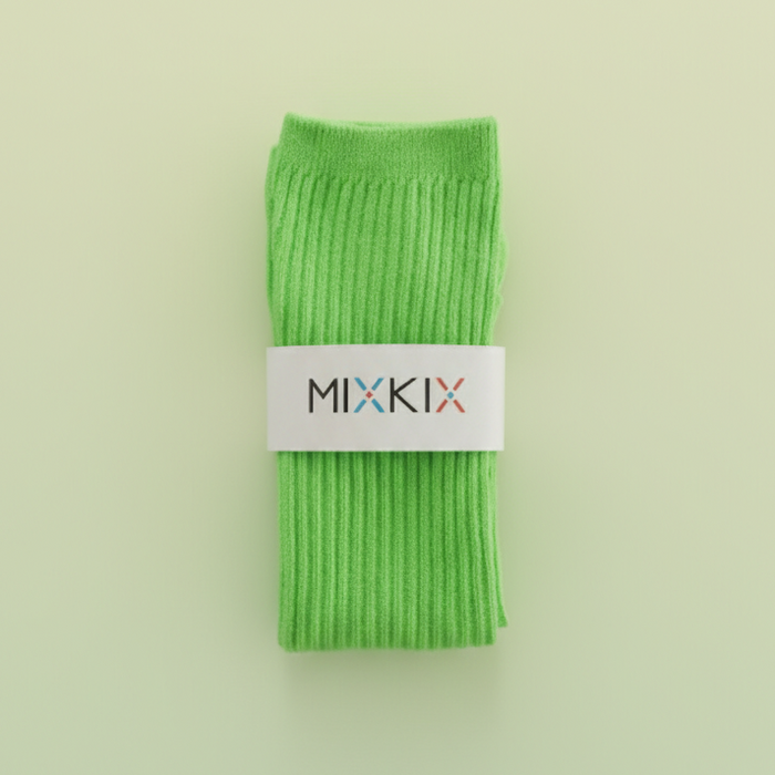 Green cotton scrunch socks for kids