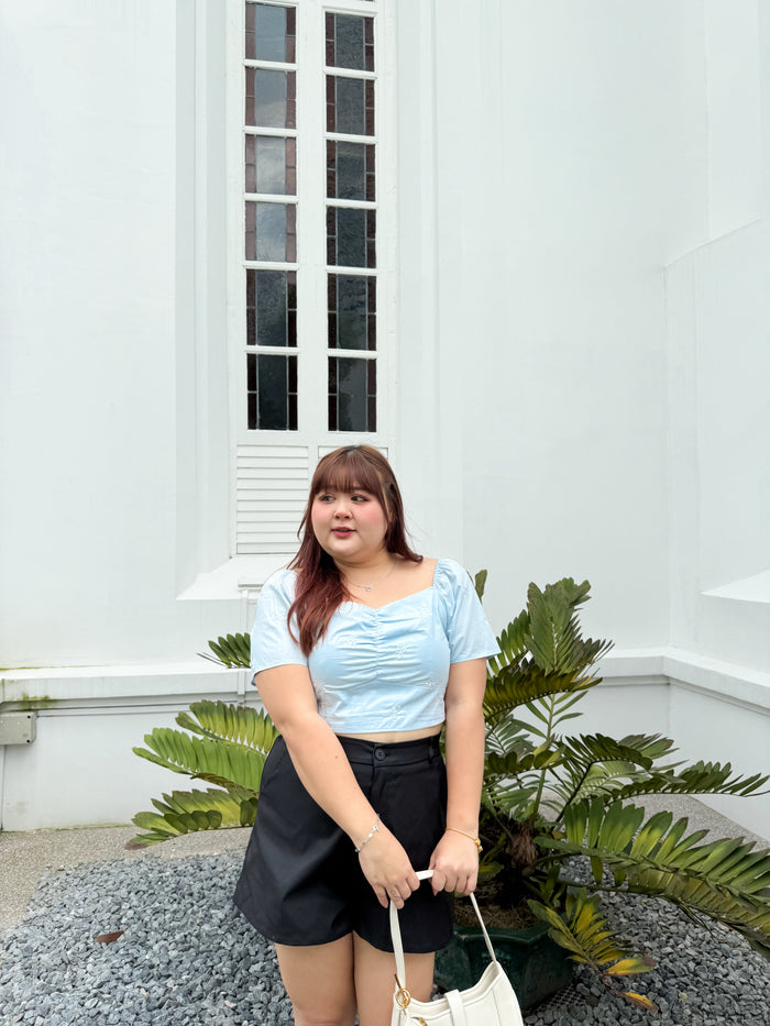 Molly Ribbon Embroidery Top (Blue)