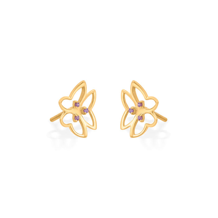 Moonlit Flutter Stud Gold Earring