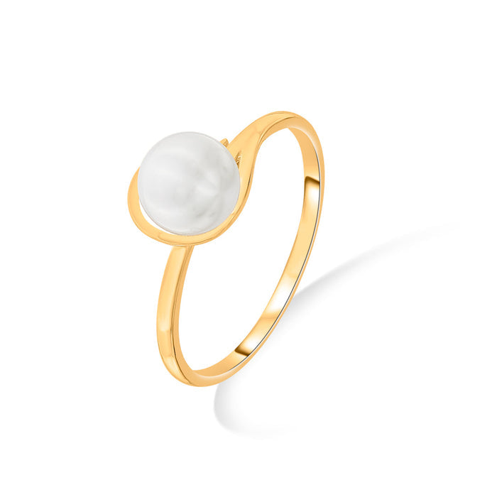 Moonlit Mist Pearl Gold Ring