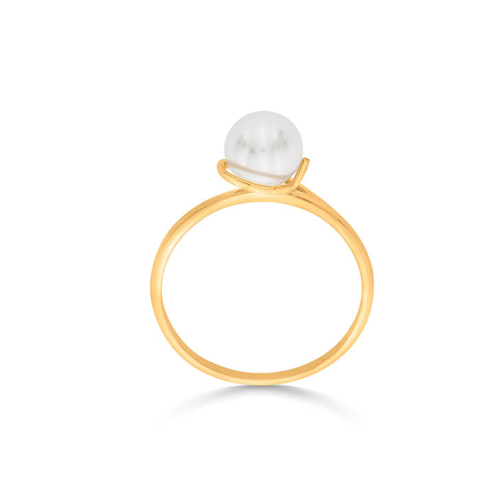 Moonlit Mist Pearl Gold Ring