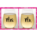 Mr. & Mrs. - Stemless Shatterproof Wine Glasses (2 Pack)