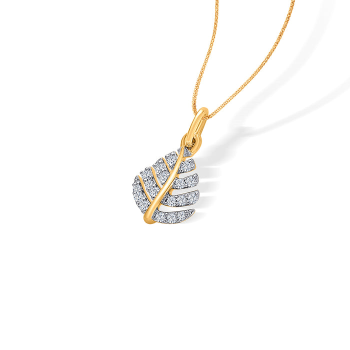 Nature’s Grace Classic Gold and Diamond Pendant for Women