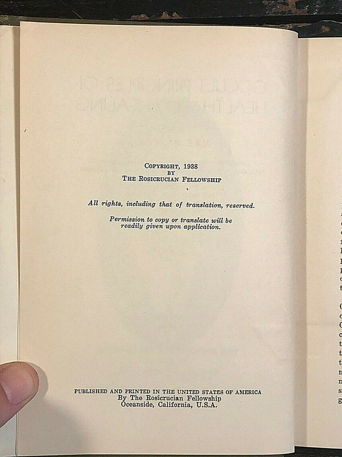 OCCULT PRINCIPLES OF HEALTH AND HEALING - MAX HEINDEL, 1938
