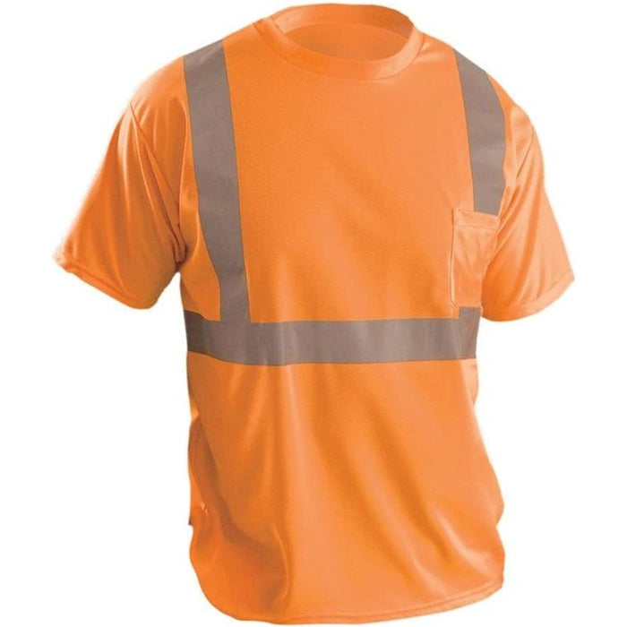 Occunomix LUX-SSETP2B Short Sleeve Wicking Birdseye T-Shirt W/Pocket 5-Xl, Orange (High Visibility)