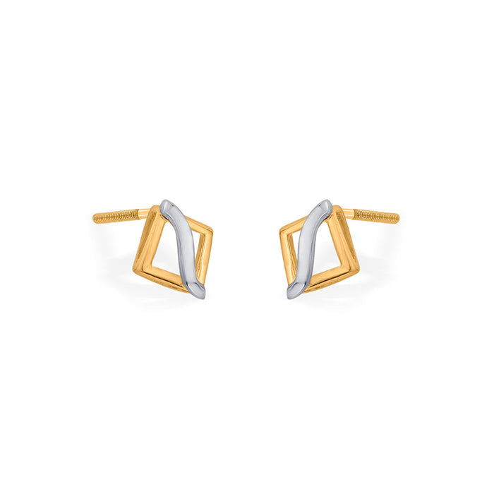 Opus Twist Stud Gold Earring