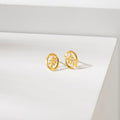 Oval Vines Studs Gold Earrings for Women