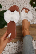 Oversized Bow Flat Slide Sandals