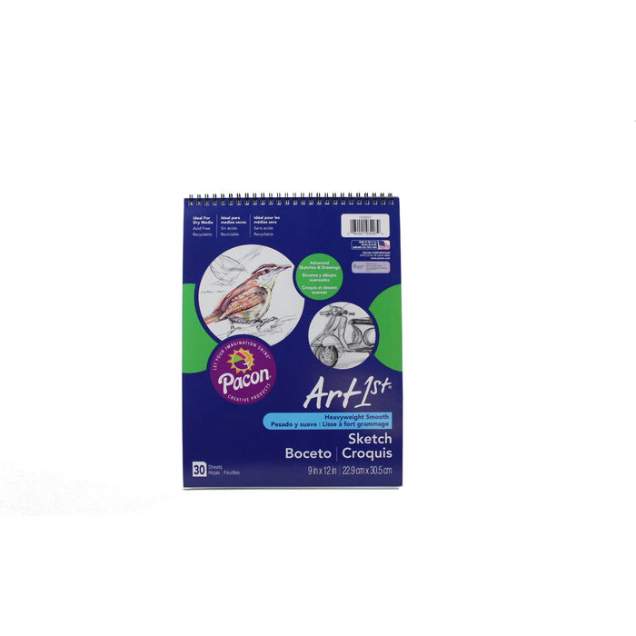 Pacon PAC103207 Book Sketch 9X12 White 30 Pad Shketch, White