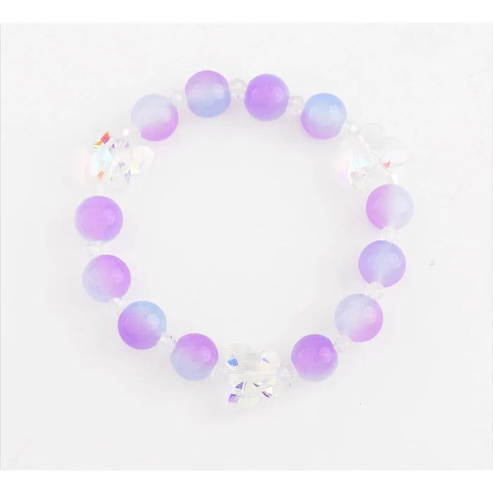 Pastel Beaded Butterfly Bracelet Set (CB2974) – Cute Stackable Charm Bracelets for Girls & Women (CB2974)