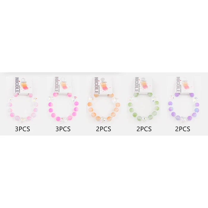 Pastel Beaded Butterfly Bracelet Set (CB2974) – Cute Stackable Charm Bracelets for Girls & Women (CB2974)